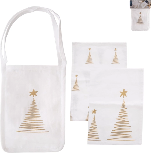 Paños de cocina de algodón Arbolito – set de 2 uds + bolsa