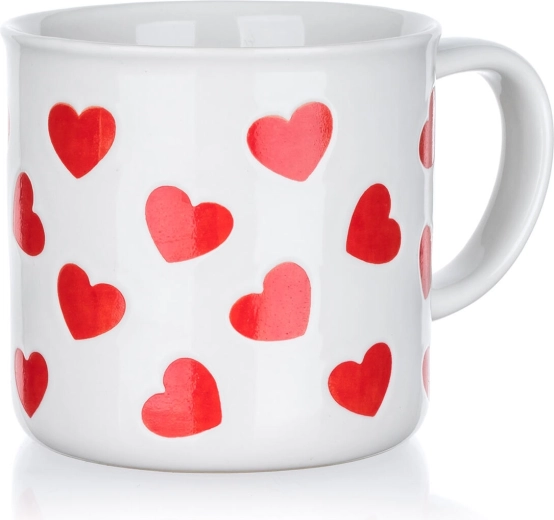 Taza de cerámica con corazoncitos 350 ml
