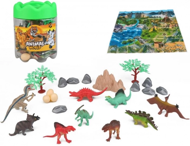 Set de dinosaurios 24 uds. en caja de almacenamiento