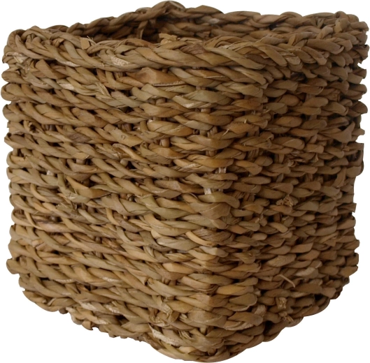 Cesta alta cuadrada de hierba marina 22 × 22 × 17 cm