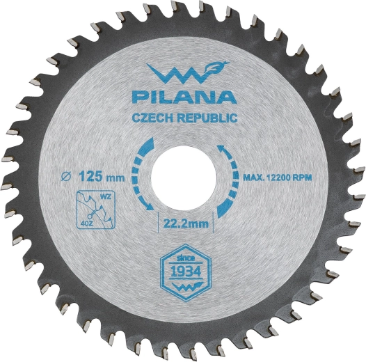 Disco de sierra PILANA 125 mm, 40 dientes, SK para madera
