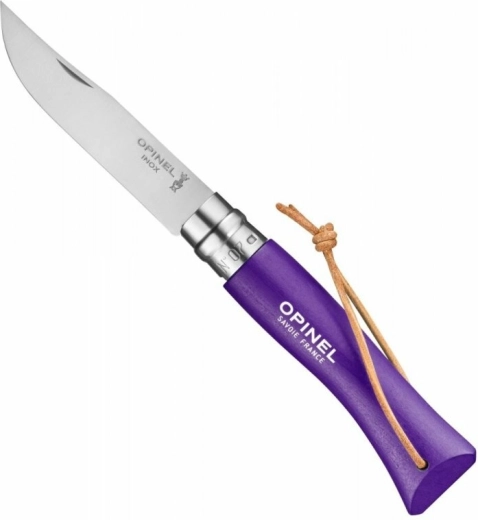 Navaja de bolsillo OPINEL N°07 Trekking morada, madera de haya, 8 cm