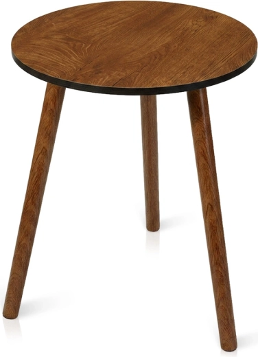 Mesa de centro redonda en color marrón 40 × 40 × 41 cm
