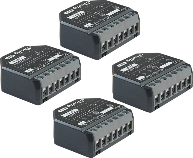 Juego de 4 controladores Shelly 2PM Gen4 Pro para persianas y electrodomésticos Zigbee/Matter
