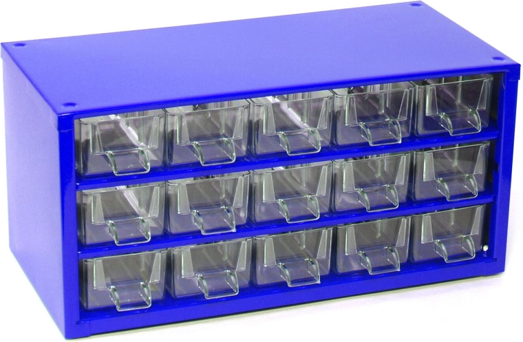 Caja metálica de almacenamiento con 15 cajones pequeños 30,5 × 15 × 15,5 cm TOKOZ