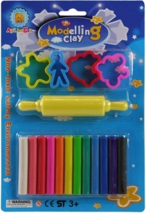 Set de plastilina para niños – 12 colores con rodillo y moldes