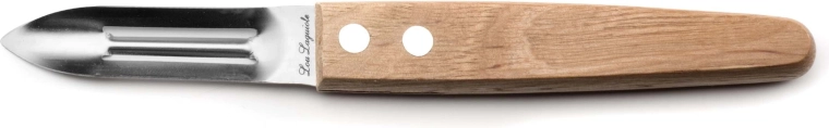 Pelador de cocina de acero inoxidable y madera 16,9 cm