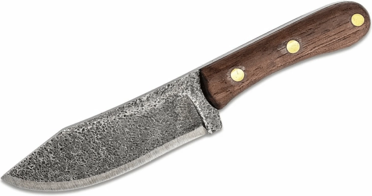 Cuchillo de bolsillo Condor Mini Hudson Bay con funda de cuero, madera de nogal, 12,4 cm