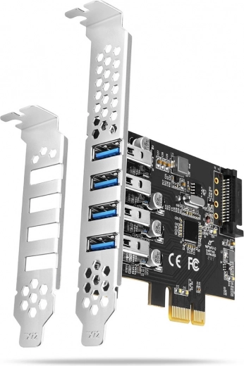 Controlador PCIe USB 3.2 Gen 1 con 4 puertos, UASP, chipset Renesas, alimentación SATA