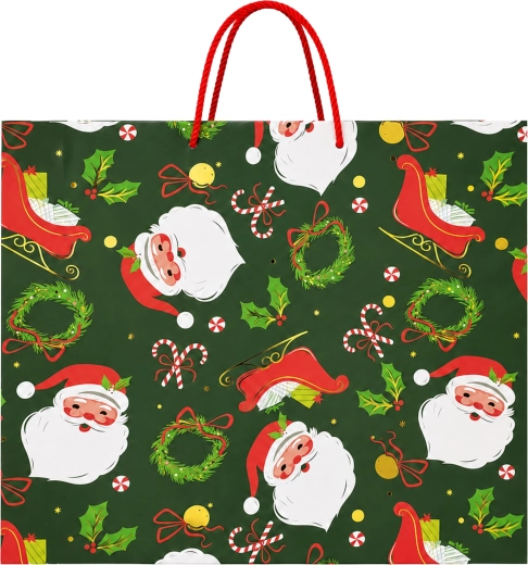 Bolsa de regalo navideña con Papá Noel - 1 unidad