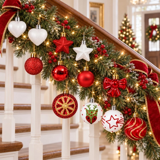 Estilo navideño en rojo y blanco