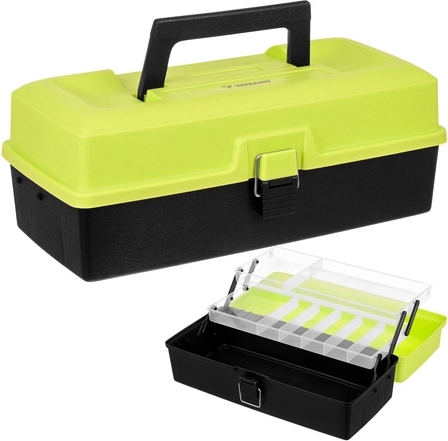 Caja de pesca para accesorios TRIZAND 33 cm, 2 bandejas, 11 compartimentos