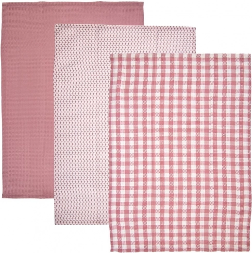 Juego de paños de cocina de algodón 3 uds con motivos rosas ORION