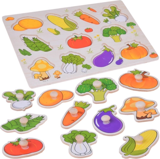 Rompecabezas educativo de madera - verduras