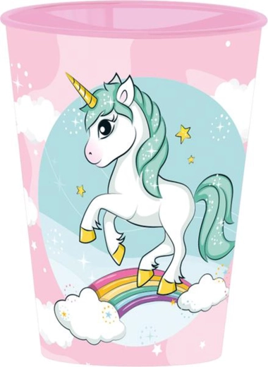 Vaso de plástico con motivo de unicornio 260 ml