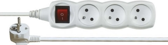 Emos P1311 cable alargador 3 tomas 1,2 m con interruptor blanco