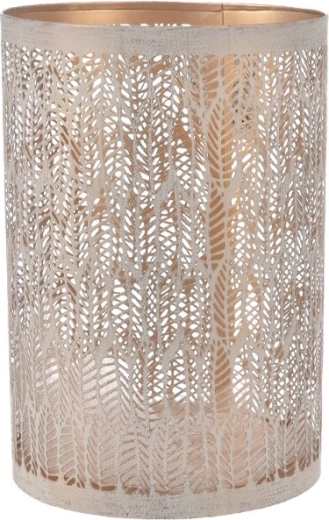 Candelero LEAF metálico beige-dorado 18 cm
