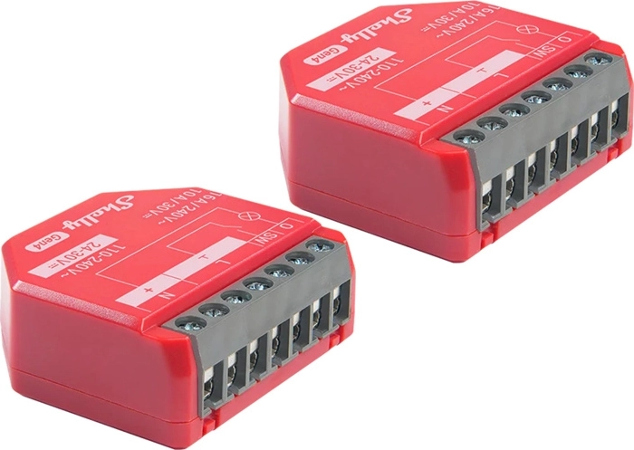 juego de 2 interruptores inteligentes Shelly 1PM Gen4 con medidor de consumo y compatibilidad con Zigbee/Matter