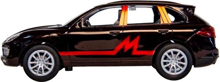 Coche rápido teledirigido con gráficos rojos