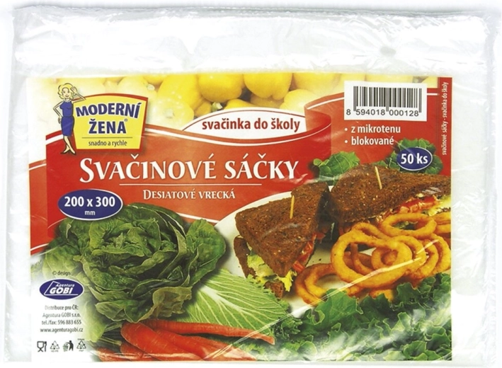 Bolsas para bocadillos 20 × 30 cm, 50 uds