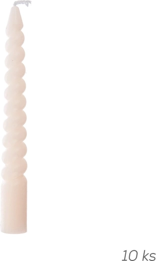 Velas decorativas retorcidas rosas 10 cm, 10 uds