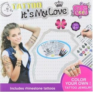Set creativo de tatuajes con purpurina y piedras decorativas para niños 6+