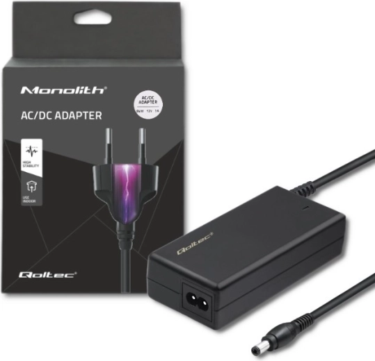 Adaptador de alimentación de red Qoltec de 84 W, 12 V y 7 A, con conector de 5,5 × 2,5 mm
