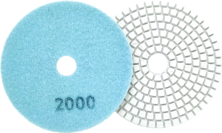 Juego de 10 discos de pulido diamantados de 80 mm, pulido en seco y en húmedo, Velcro, grano 2000