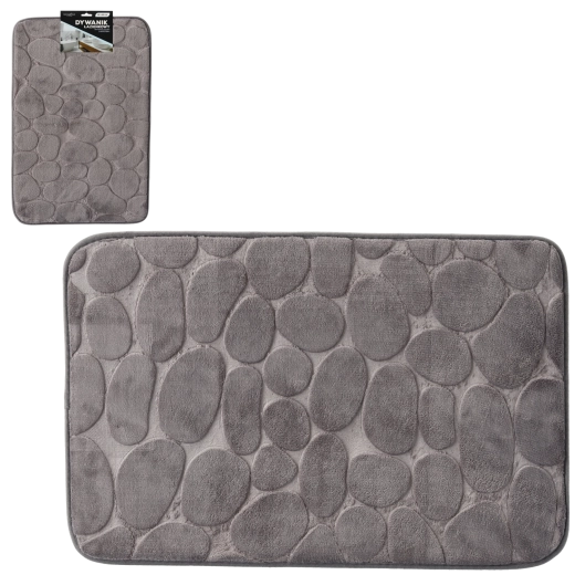 Alfombra de baño gris de microfibra 40 × 60 cm