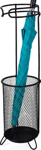 Soporte metálico negro para paraguas 18 × 50 cm - 1 pieza