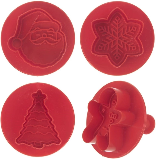 Cortadores navideños para galletas con sello Orion 4 uds.