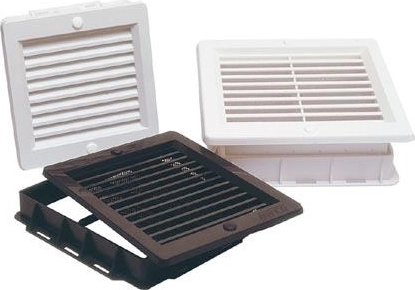 Rejilla de ventilación con mosquitera 150 × 150 mm marrón