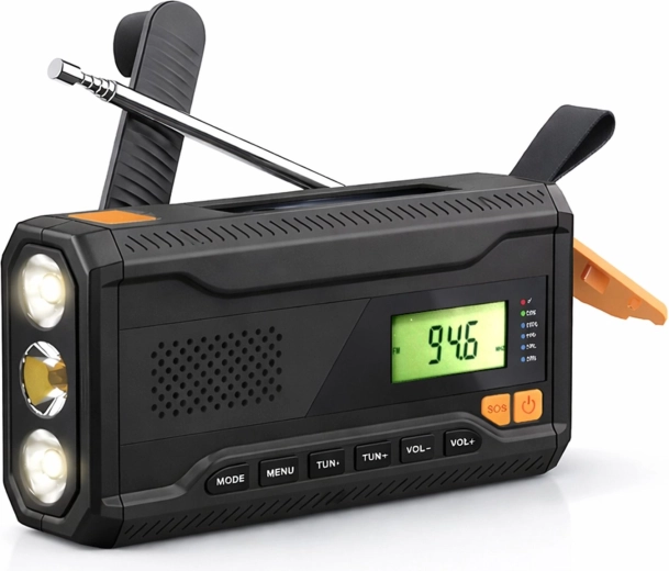 Radio de emergencia solar con powerbank y dinamo Renew Force