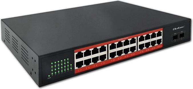 Switch de red Gigabit 24× RJ45 y 2× SFP 1 Gb/s