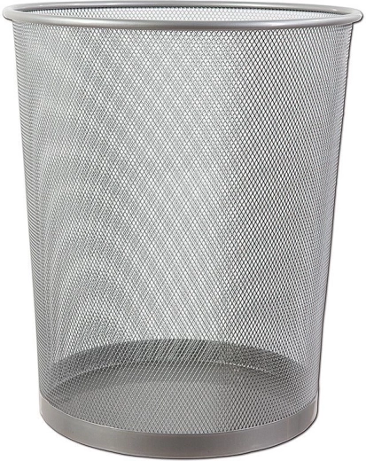Papelera metálica, plateada, 13 l