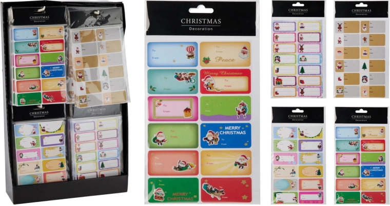 Etiquetas navideñas autoadhesivas – mix de motivos