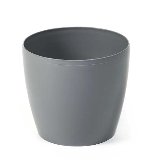 Maceta Magnolia 18 cm gris – cubremaceta de plástico brillante para plantas