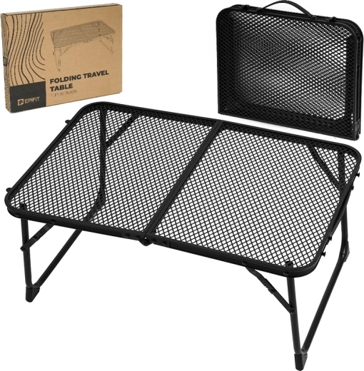 Mesa turística plegable Flip baja 60 negra