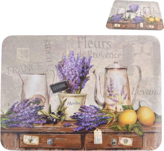 Manteles individuales de corcho con motivo de lavanda 29 × 21 cm, 2 uds