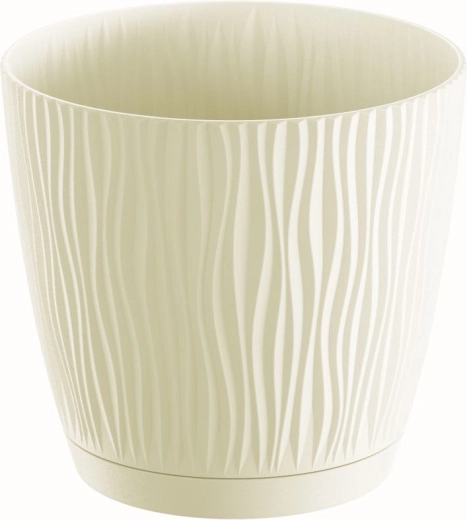 Maceta Sandy con plato 10,8 cm – color crema