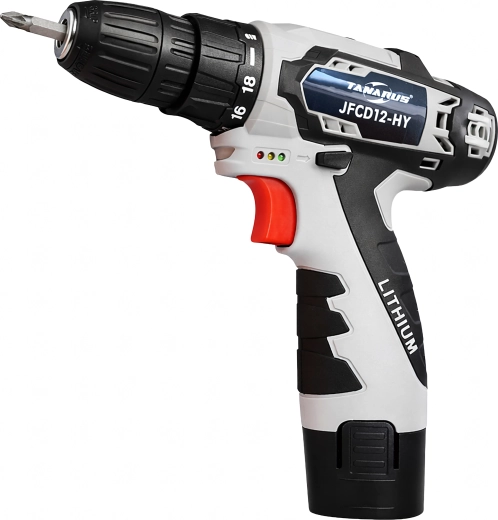 Atornillador inalámbrico 12 V con LED, maletín y 2× baterías de 1,5 Ah
