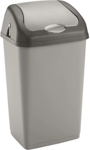 Papelera de plástico con tapa basculante HEIDRUN 18 l