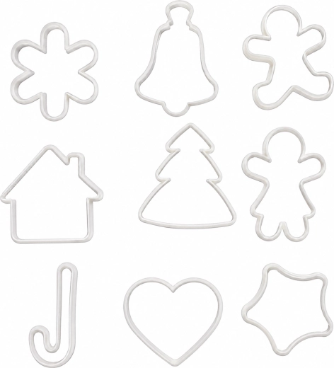 Cortadores navideños para galletas y pan de jengibre, set de 9 unidades