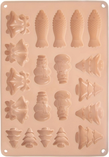 Molde de silicona para galletas y bombones, beige 34 × 24,5 × 1 cm