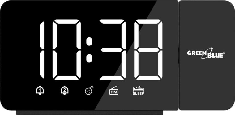 Despertador digital con radio, pantalla LED y radio FM GreenBlue