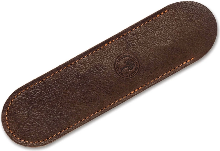 Estuche de cuero marrón oscuro para navajas de afeitar Böker