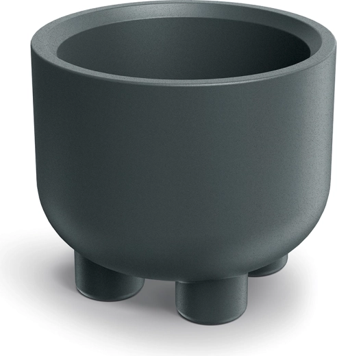 Macetero con patas Molta Round 48 cm – macetero redondo de plástico color grafito para interior y exterior