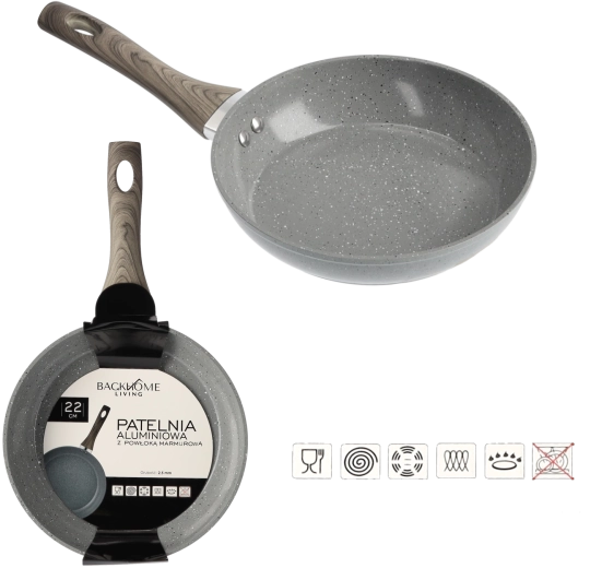 Sartén de aluminio con superficie de mármol 22 cm