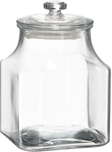 Recipiente cuadrado de vidrio 2,8 l con tapa de vidrio