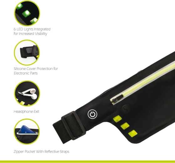 Wheel-Bee riñonera para correr Night Runner con iluminación LED